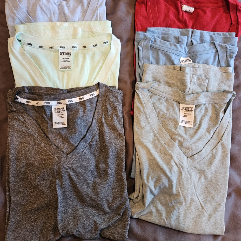PINK Victoria's Secret Short Sleeve Tees - Multi-Color Pack